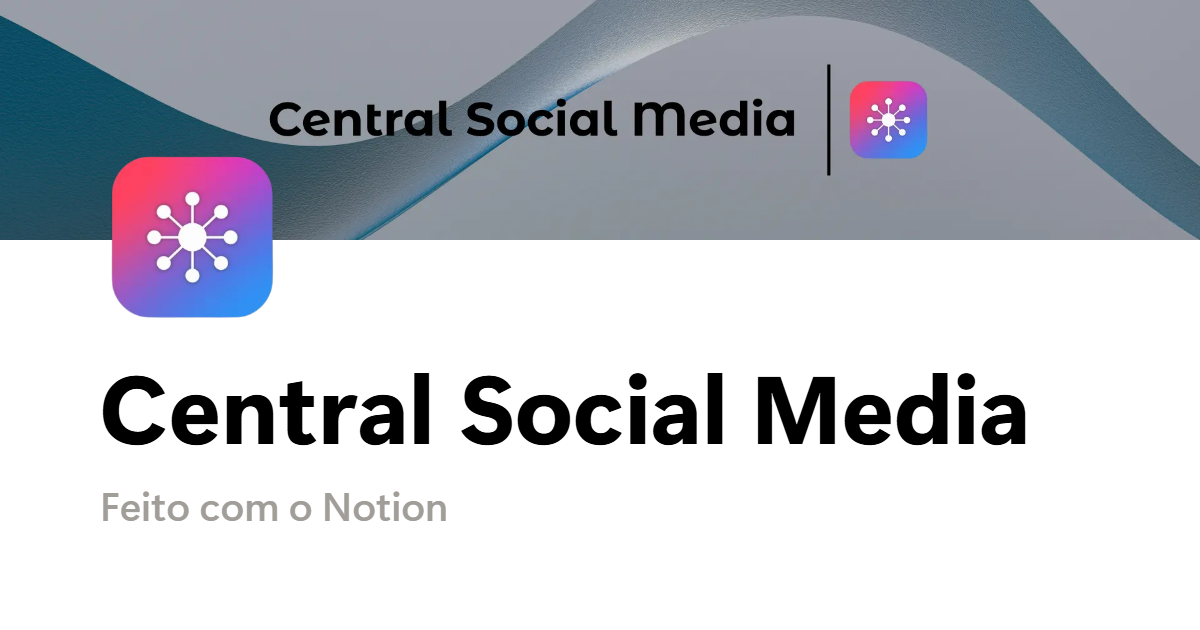 Capa do template de Notion Central Social Media